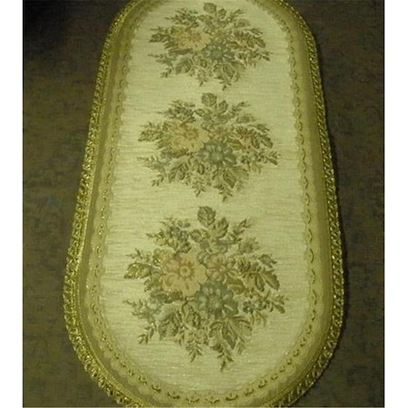 Fastfood 14 x 20 in. Begium Doily Anika Table Runner, Blue FA2570154